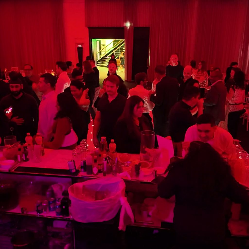 Party corporate, éclairage rouge